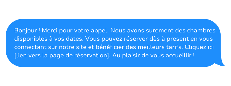 sms réservation alotel